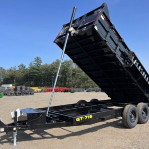 2024 Griffin Trailers 7x16 14K Telescopic Dump Trailer w/Ramps & Spare Tire Mount
