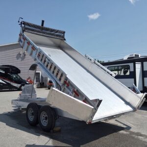 2025 Mission Trailers 7x16 14K Aluminum Hydraulic Dump w/Ramps, HD D-Rings, Barn Doors, Tarp Kit