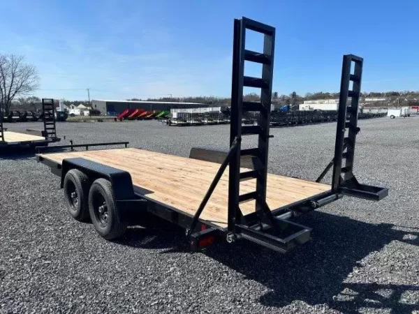 BWise 7 x 18 Low Profile LE Equipment Trailer – Ladder Ramps - Image 2