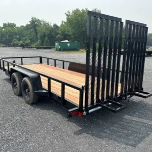 BWise 7 x 18 Equipment Trailer – Split Landscape Ramp