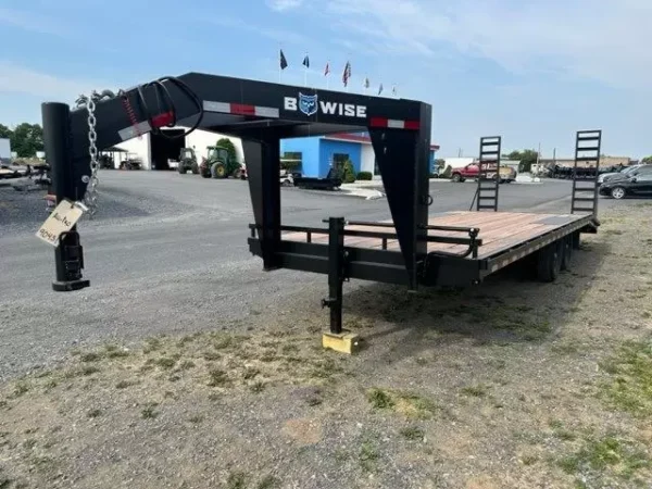 BWise 8.5 x 24 Gooseneck Equipment Trailer – Ladder Ramps - Image 5